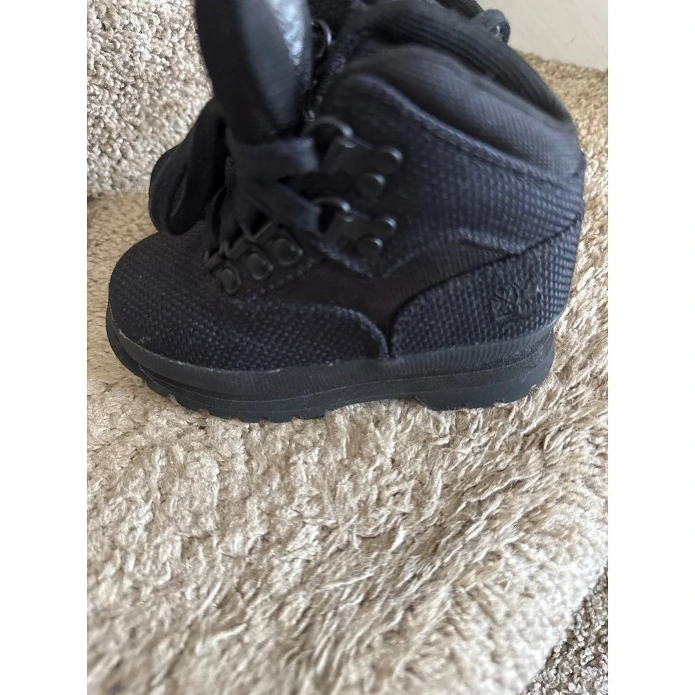 Kids Black Timberland Hiking Boots Waterproof Lace Up Toddler Youth Size 4